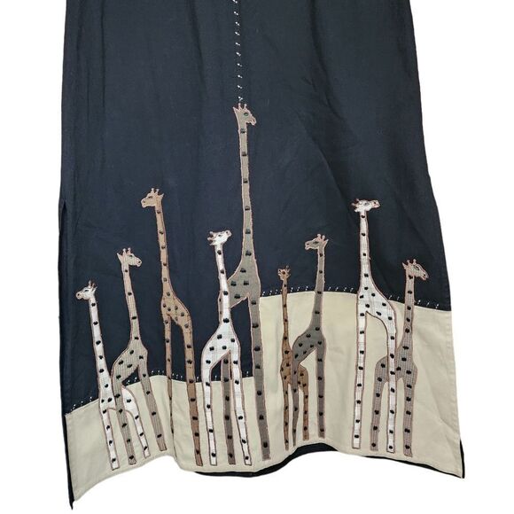 Vintage Giraffe Print Midi Dress by New Direction Safari Bohemian Style Medium - Picture 5 of 9